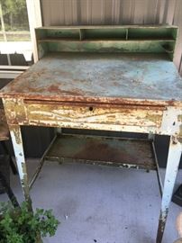 Vintage metal standing desk.