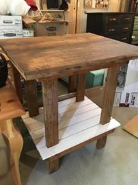Vintage tall, wood table/island.