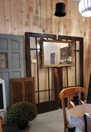 Antique doors and vintage mirror.