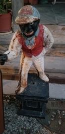 Cast iron lawn jockeys