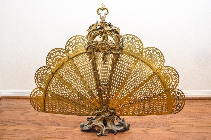 Antique Bronze Dore Fire Place Fan.  $450.00