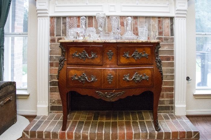 Marble Top French Commode:  $750 (31"h x 45"w x 20"d)  Incredible Piece!