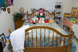 Oak Queen Bed/Mattress & Box Springs.  $165.00