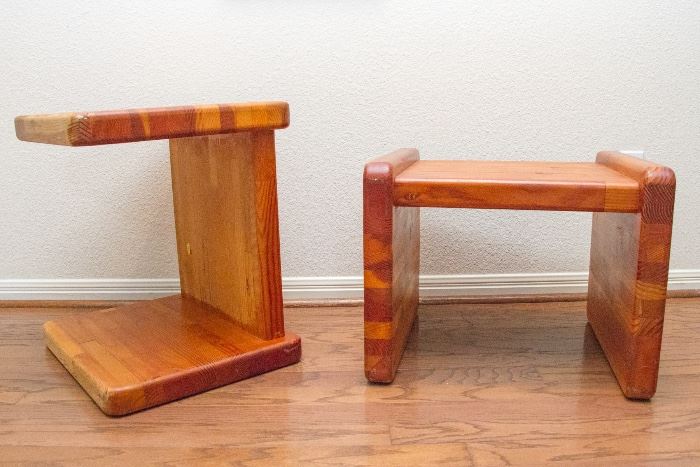 1970's Solid Wood End Tables. 2 Available (17"h x 19.5"w x22"d):  $90.00ea.  