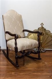 Lacquered & Upholstered Rocker:  $165.00 (as is)