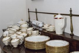 Essex by Lenox:  Sold By The Piece. Dinner Plates. (16 available):  $22.50ea.  Tea Cups & Saucers.  (16 available):  $19.50ea.  Salad Plates.  (12 available):  $12.00ea.  Vegetable Bowl:  $39.00  Coffee Pot:  $120.00  Bread & Butter Plates.  (12 available):  $7.50ea.  1 Berry Bowl:  $15.00  Cream & Sugar:  $75.00pair  16" Platter:  $75.00  18" Platter:  $150.00  Round Platter:  $49.50  Vegetable Bowl w/Cover:  $150.00.  Lenox Dimension Soup Serving Collection:  3 Sets available.  Set of 4 @:  $60.00ea.  Fitz & Floyd Soup Terrine & Under Plate:  $75.00  Lenox Pots d Creme.  Set of 5:  $45.00