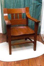 Gustav Stickley Style Mission Chair.  (35"h @ back/17.5"h to seat x 25.5" w x 25"d). $450.00