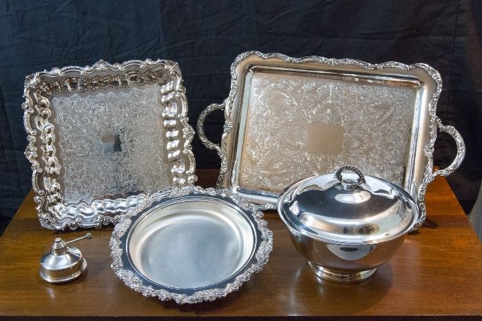 Silver-Plated Trays and Covered Dishes