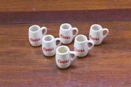 6 miniature Coors Glasses:  $22.50