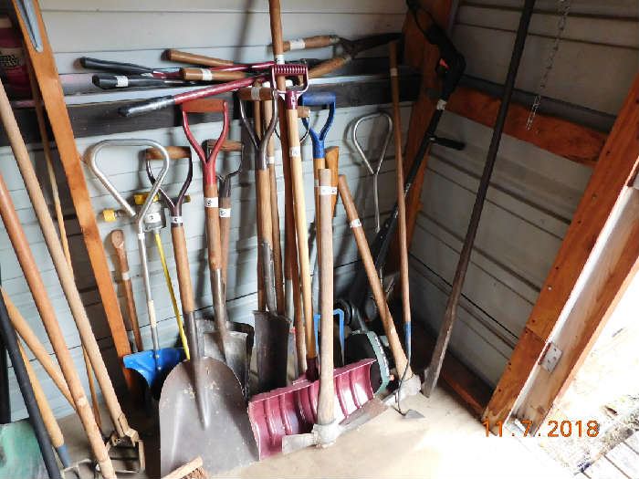 Lots of yard tools.