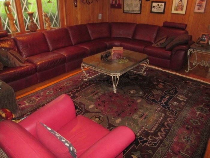 4 piece Natuzzi sectional leather sofa 