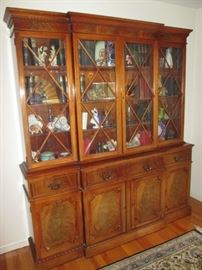 Breakfront and Desk with bowed glass panels