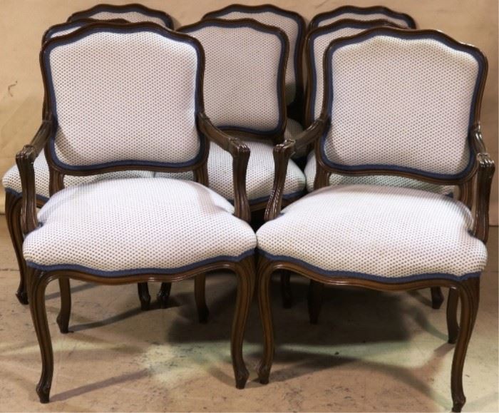 Lovely set of 8 French dining chairs