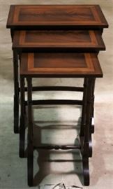 Inlaid nesting table set by Polidor