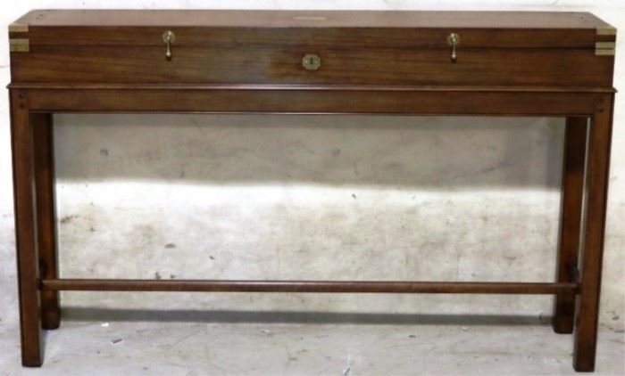 Modern History fruitwood lift top console
