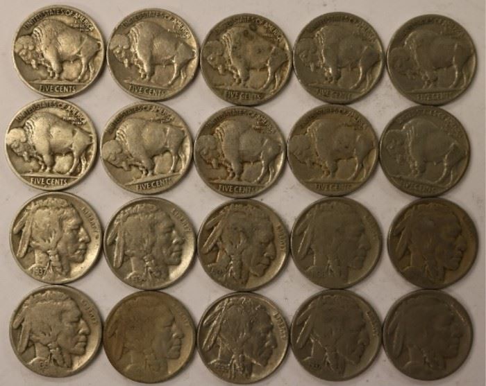 Buffalo nickel coins