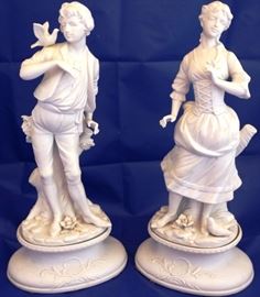 Old Paris porcelain statues