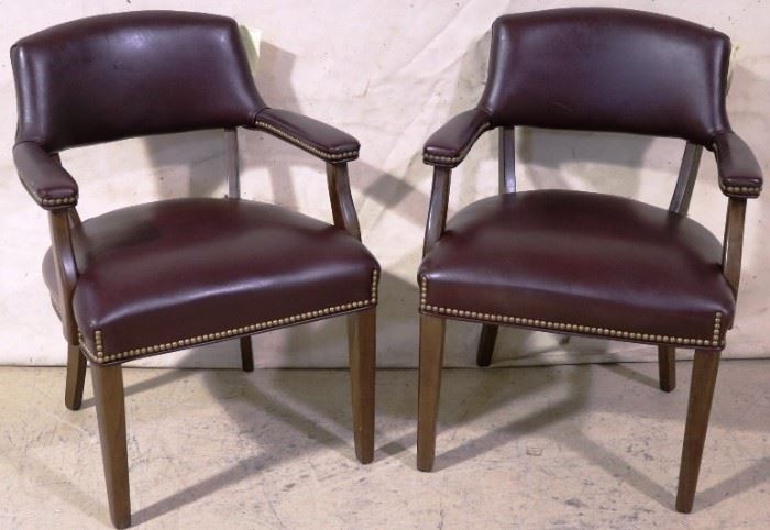 Vintage leather arm chairs