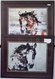 Set of two Contemporary horses