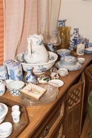 Assortment Of Blue and White China Pieces