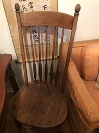 Antique Chair With Brass Top
