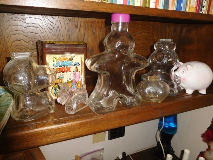 Vintage glass banks & candy jars