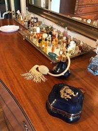 Limoges vanity set,  miniature perfumes