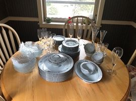 Small round dining table with chairs, Lenox 