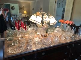 Vintage lamp and crystal