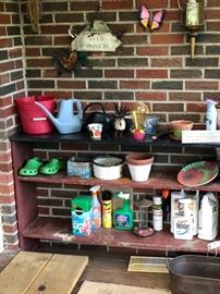 Potting items,  outdoor items and shelf available