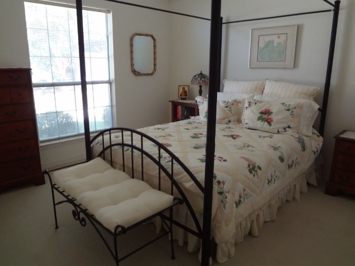 Bed with linens and frame $200.00