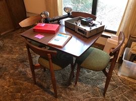Mid Century game table w/4 chairs