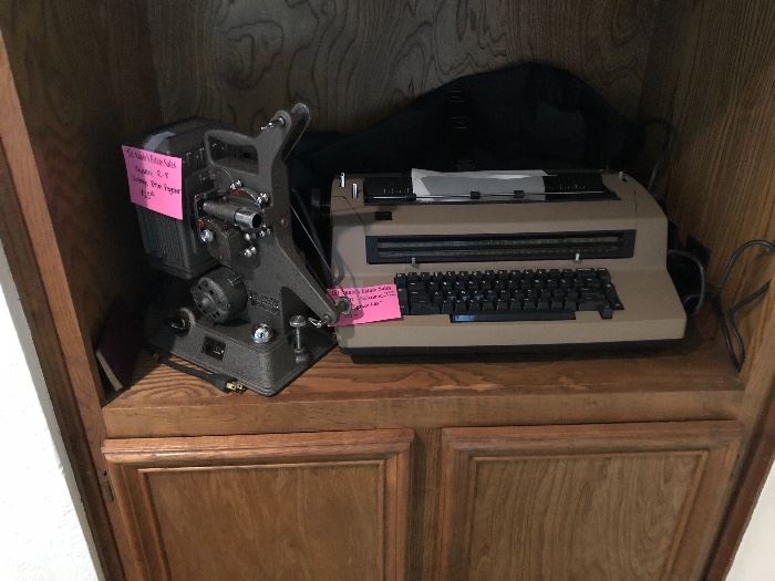 IBM Electric typewriter and vintage 8 MM Projector