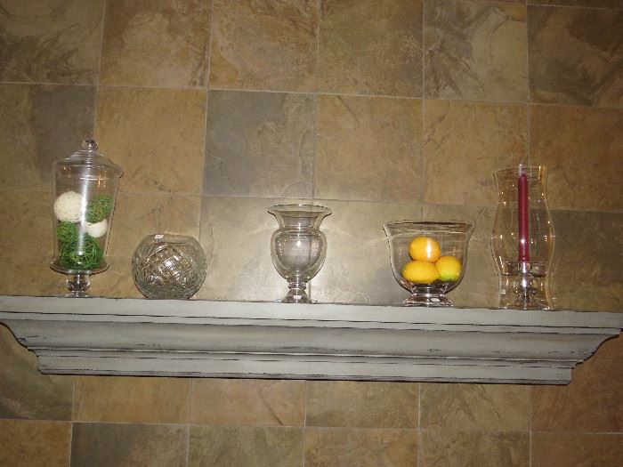 Crystal and glassware on the Mantel