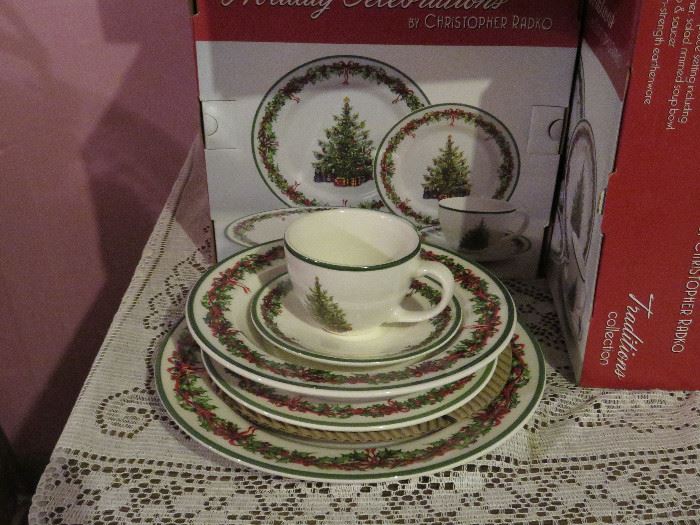 Christmas china (serv for 12)