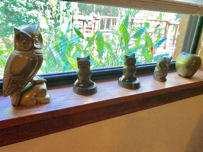 a collection of owls. From Alabaster to soapstone. They need a place in your home.