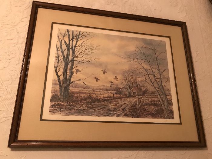 One of many pieces of beautiful bird art. From prints to paintings. The house is filled with great art.