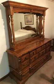 Dresser with mirror. Good sturdy furniture and well made. Clean and ready for your home.