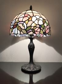 a contemporary stain glassed lamp. Well made and beautiful.