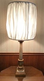 One of a pair of classic Corinthian column lamps