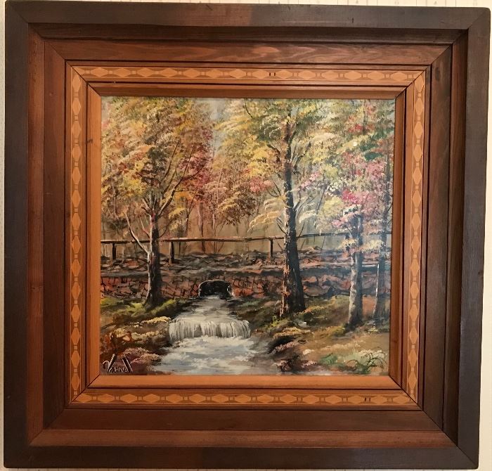 Another beautifully painted landscape in a well made frame with inlay