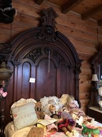 Tall queen wooden bed