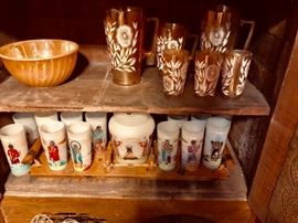 Set of glasses and pitchers