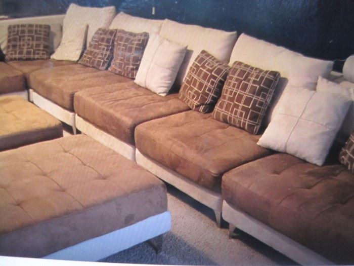 Sectional with matching Ottomans.