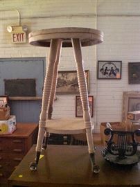 metal ball and glass ball fern table