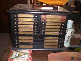 20 drawer oak paper cabinet
