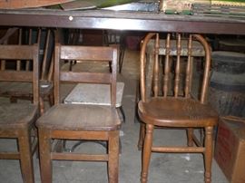 several childrens chairs