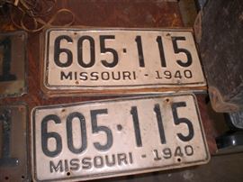 pair of 1940 Missouri license
