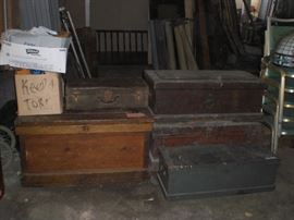 several carpenters tool chests