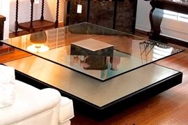 1969 Wood, Glass and Stainless Steel Coffee Table by Marco Fantoni for Tecno Italy is available for presale due to its large size.  This is the only item available for presale. 